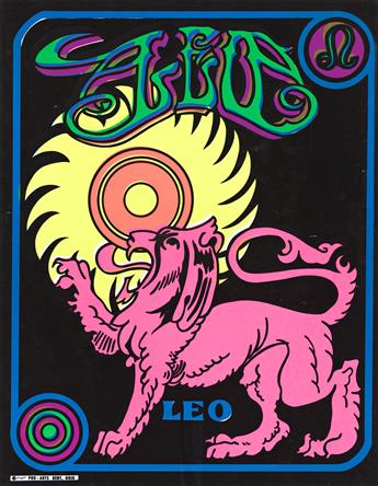 DESIGNERS UNKNOWN. [SIGNS OF THE ZODIAC / PSYCHEDELIC BLACKLIGHT]. Group of 12 posters. 1969-70. 21¾x17 inches, 55¼x43 cm. Pro-Arts, Ke